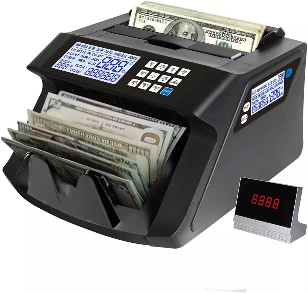 Hot Sale Money Detector Banknote Money Counter 5800d UV/Mg Detector De Billete Falso LCD Display Note Counting Machine